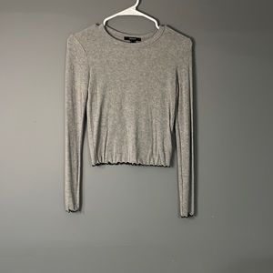 Fitted Long sleeve Gray shirt